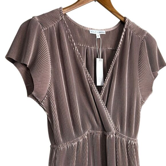 Baltic Born Athena Pleated Maxi Dress Womens Small Blush Rose Pink Gown Formal - Picture 5 of 11